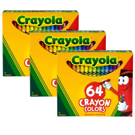 Crayons, Regular Size, 64 Per Box, 3 Boxes {1}