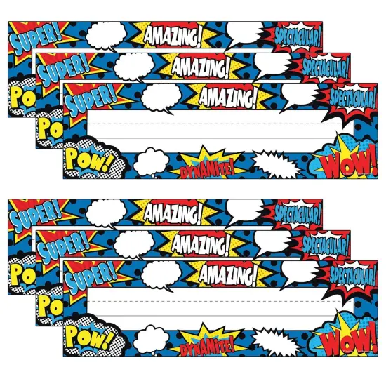 Superhero Flat Name Plates, 36 Per Pack, 6 Packs {1}