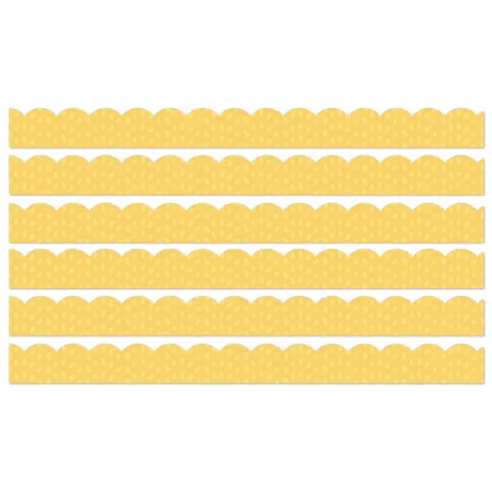 Grow Together Yellow with Painted Dots Scalloped Borders, 39 Feet Per Pack, 6 Packs {1}