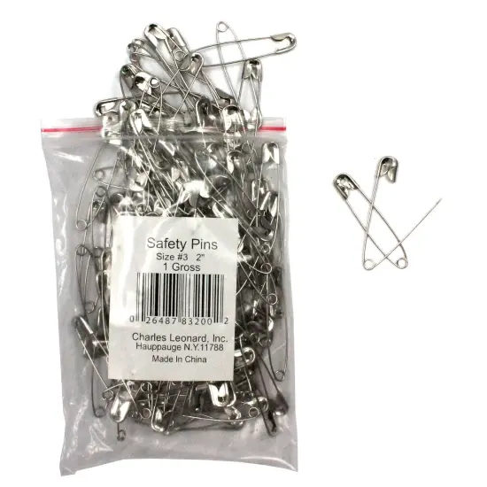 Safety Pins 2", 144 Per Pack, 5 Packs {2}