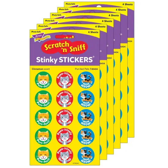 Purr-fect Pets/Cinnamon Stinky Stickers&reg;, 60 Per Pack, 6 Packs {1}