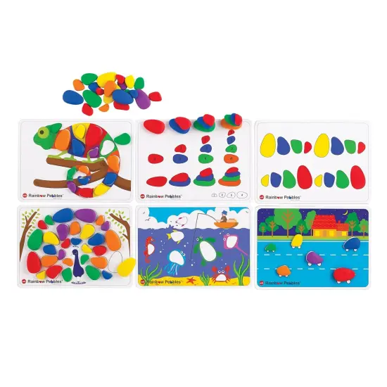 Rainbow Pebbles Activity Set - 48 Pebbles + 24 Activities {2}