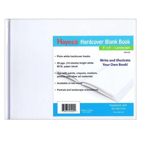 Hardcover Blank Book, Landscape 8" x 6", 28 Pages, Pack of 12 {2}