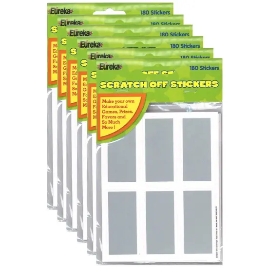 Rectangles Scratch Off Stickers, 180 Per Pack, 6 Packs {1}