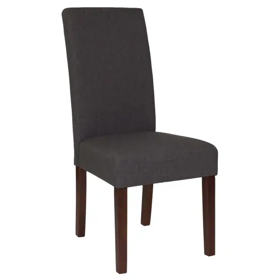 Merrick Lane Ellison Mid-Century Panel Back Parsons Accent Dining Chair Brown LeatherSoft {6}