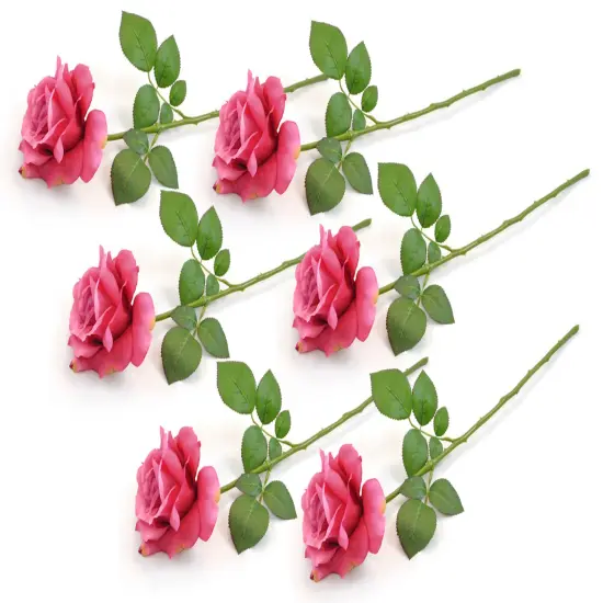 DII Flower Open Rose Pink (Set of 6) {1}