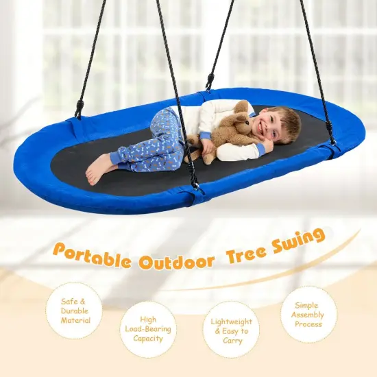 60 Inch Saucer Surf Outdoor Adjustable Swing (Only swing) Blue and Black {5}