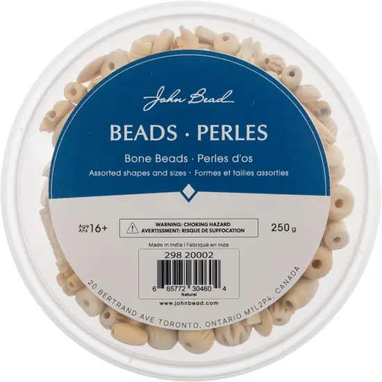 John Bead Natural Bone Beads Assorted Box Set, 250g {3}