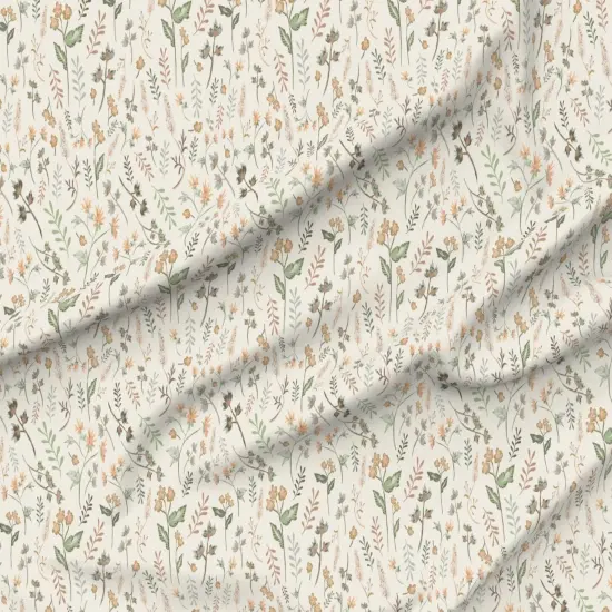 Various Fabrics by the Yard or Fat Quarter Sage Botanical Spring Floral Hand Drawn Garden Peach Green Beige Watercolor Meadow Custom Printed Fabric by Spoonflower {6}
