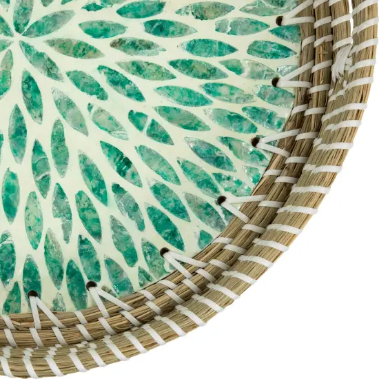 Northlight Seagrass and Capiz Display Trays - 15.75" - Set of 3 Beige {7}