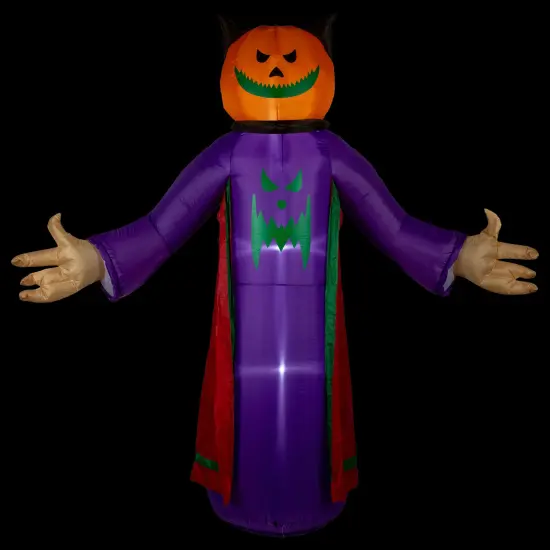 Northlight LED Lighted Inflatable Jack-O-Lantern Grim Reaper Outdoor Halloween Decoration - 8' Orange {4}