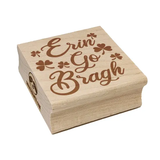Erin Go Bragh Ireland Forever Shamrocks Square Rubber Stamp for Stamping Crafting {7}