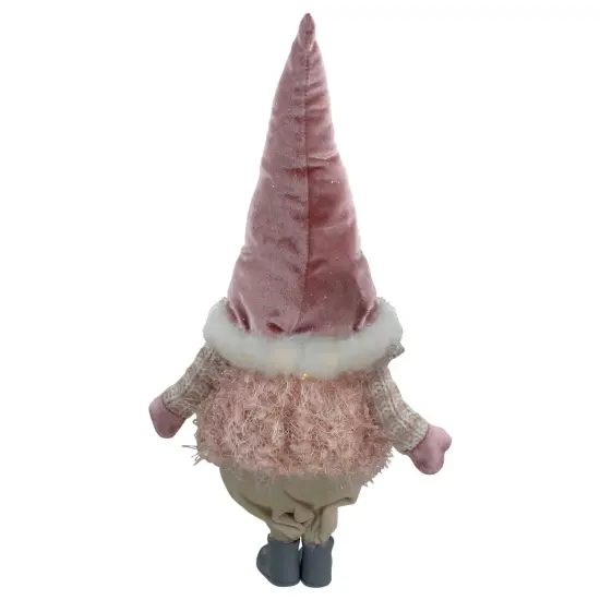 Northlight LED Lighted Boy Gnome Christmas Figure - 16" - Mauve Pink {6}