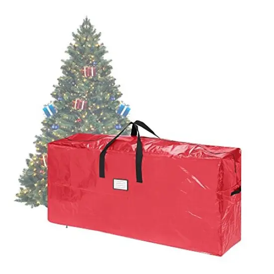 Christmas Tree Storage Bag, Fits up to 9 Foot Artificial Tree, Protects Holiday Decorations from Moisture & Damage by Elf Stor (Red) {2}