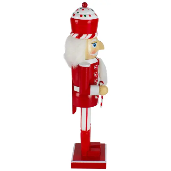 Northlight 14" Red and White Wooden Candy Cane King Christmas Nutcracker {5}