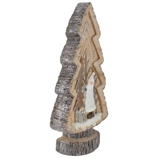 Northlight LED Lighted Rustic Glitter Christmas Tree with Winter Scene - 20" White {3}