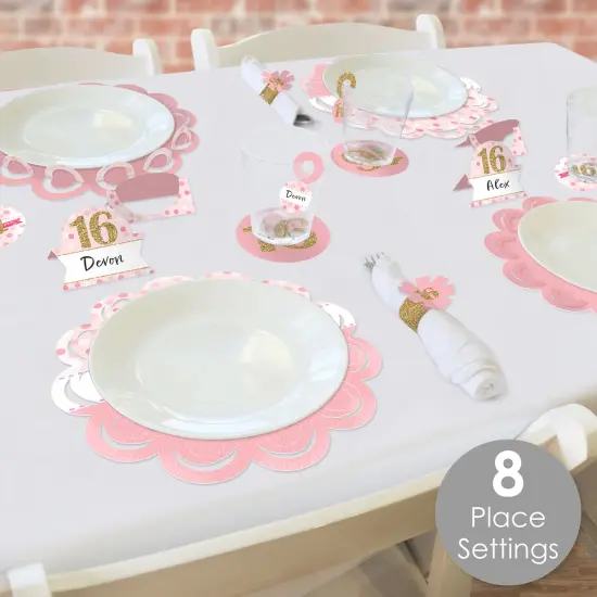 Big Dot of Happiness Sweet 16 - 16th Birthday Party Paper Charger & Table Decorations Chargerific Kit for 8 {3}