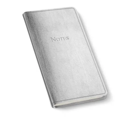 Pocket Notes Leather Journal by Gallery Leather - 6"x3.25" Metallic Silver {1}