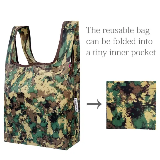 Wrapables JoliBag Collection Reusable Shopping Bag (Set of 2) Green Camo {5}
