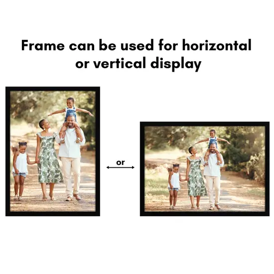 Americanflat A2 A3 A4 A5 Poster Frame - Picture Frame to Display Posters - Ideal for Documents and Artwork - Plexiglass Cover - Adjustable Hanging Hardware - Includes Easel {8}