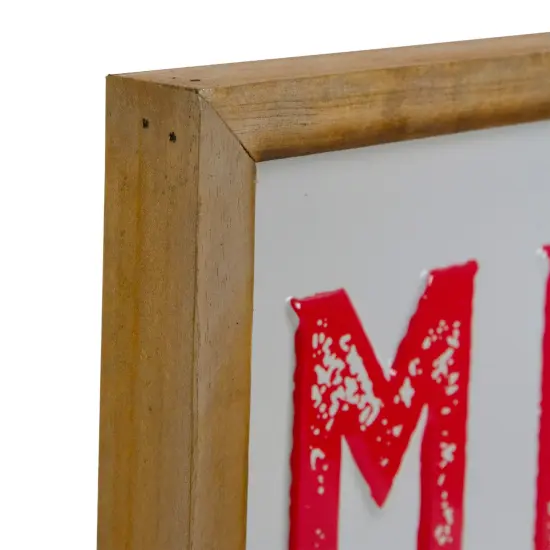 Northlight 16" Wooden Framed "Merry And Bright" Metal Christmas Sign White {5}