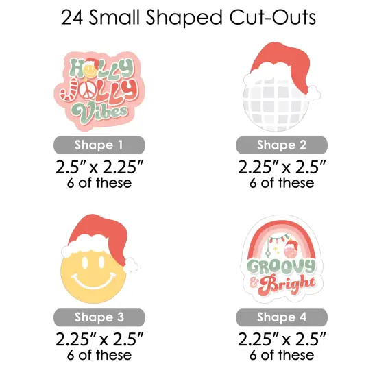 Big Dot of Happiness Groovy Christmas - Pastel Holiday Party DIY Decorations - Clothespin Garland Banner - 44 Pieces {7}