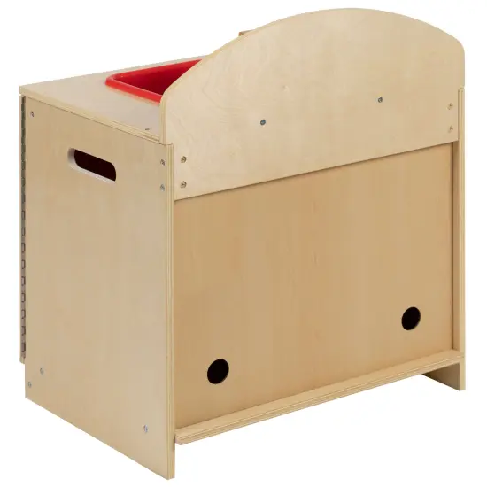 Emma and Oliver Children's Wooden Kitchen Sink with Turnable Knobs for Commercial or Home Use Natural {4}