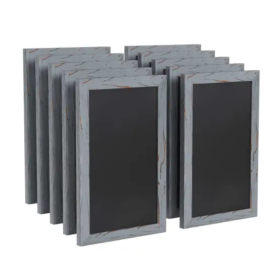 Merrick Lane Magda Set of 10 Wall Mount Magnetic Chalkboards Torched Brown {6}