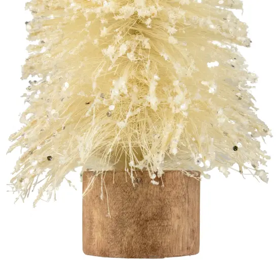 Northlight Glittered Sisal Christmas Tree Decoration - 11.5" - Cream Ivory {5}