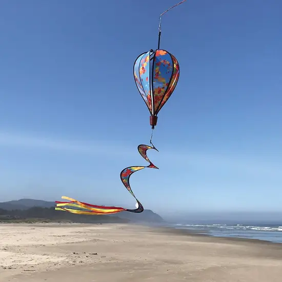 In the Breeze 0986 - Fall Leaves Hot Air Balloon - 6 Panel Spinning Balloon - Outdoor Fall Hanging Decoration {3}