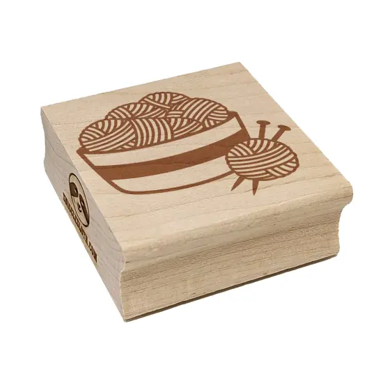 Basket of Yarn Knitting Square Rubber Stamp for Stamping Crafting {7}