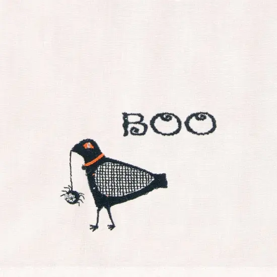Black Crow Beaded Halloween Guest Towel {1}
