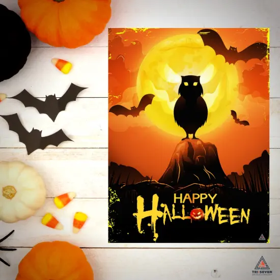 Happy Halloween Poster Wall Art Decoration, 18"x24", Unframed {2}