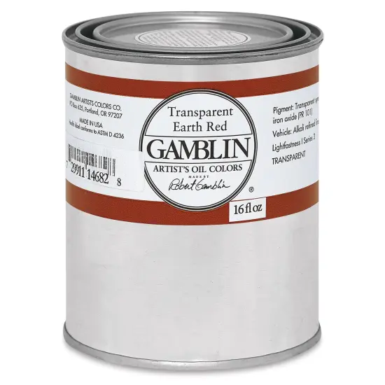Gamblin Artist's Oil Color - Transparent Earth Red, 16 oz Can {2}