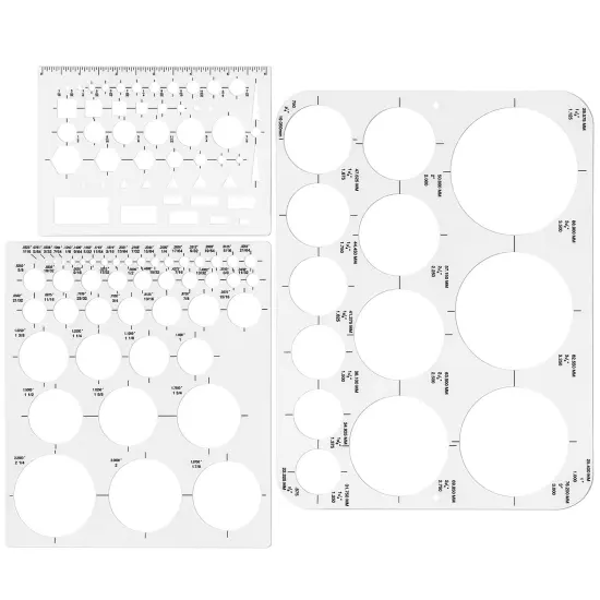 3 Pieces Circle Template Circle Round Stencil Templates for Drafting for Office and School Building Formwork Drawings Templates, Large and Small Size {2}