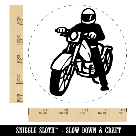 Biker on Motorcycle Rubber Stamp for Stamping Crafting Planners {1}