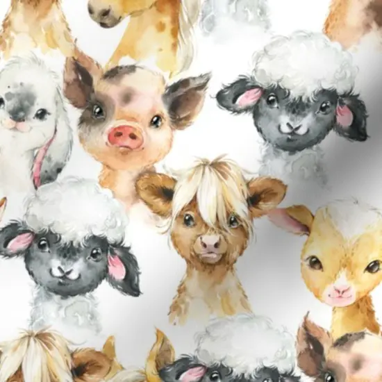Various Fabrics by the Yard or Fat Quarter Animals Lamb Highland Cow Scottish Custom Printed Fabric by Spoonflower {7}
