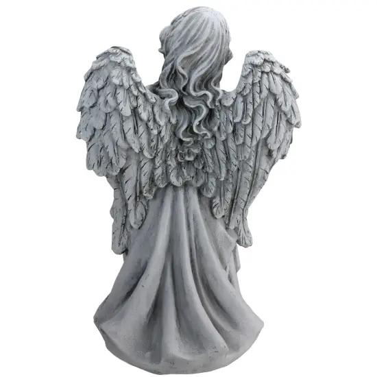 Northlight 16.5" Gray Angel Decorative Outdoor Garden Bird Feeder Statue {7}