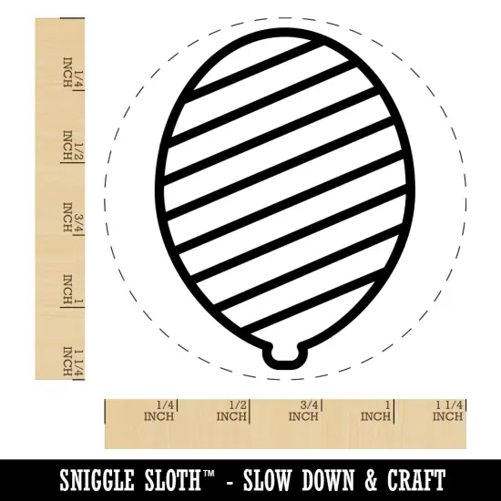 Striped Balloon Party Birthday Rubber Stamp for Stamping Crafting Planners {1}