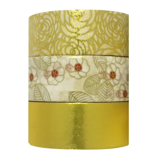 Wrapables Washi Masking Tape (Set of 3) Gold Bloom {2}