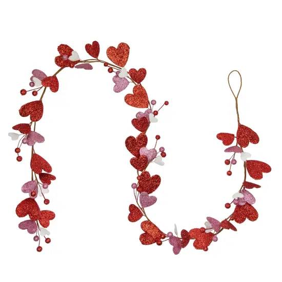 Northlight 6' Red and Pink Hearts Valentine's Day Garland, Unlit {1}