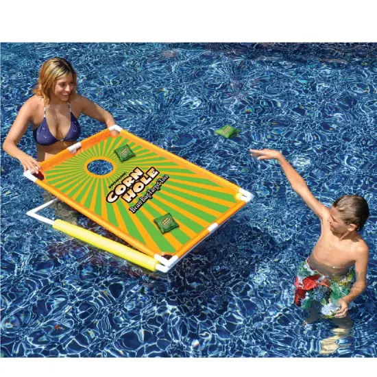 Swim Central 36" Orange and Green Floating Bean Bag Target Toss Swimming Pool Game {4}