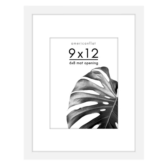 Americanflat Picture Frame with Mat - Photo Frame for Wall Display - Shatter Resistant Glass - Adjustable Hanging Hardware - Includes Easel - Black {9}