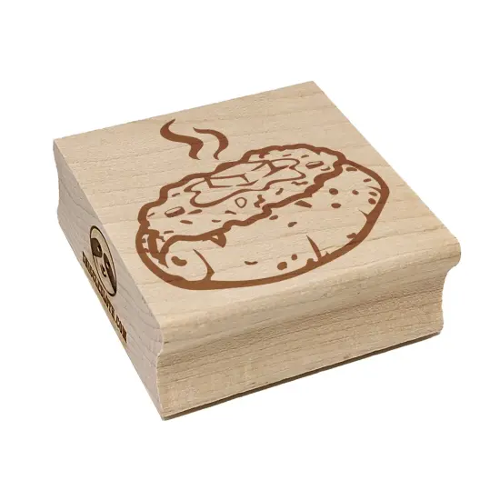 Hot Baked Potato with Chives and Butter Square Rubber Stamp for Stamping Crafting {7}