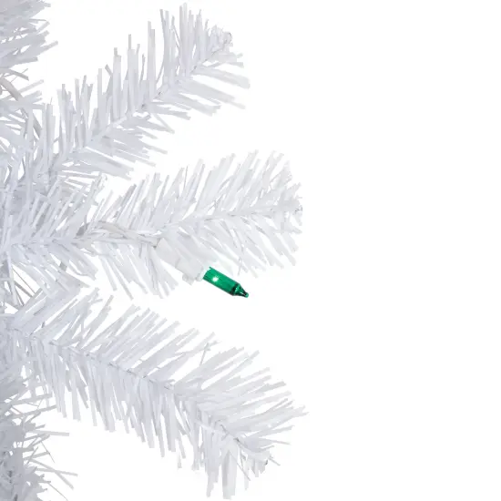 Northlight Pre-Lit Woodbury White Pine Artificial Christmas Wreath - 24" - Green Lights {4}