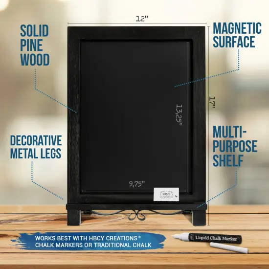 HBCY Creations Hanging or Tabletop Chalkboard with Legs/Wedding Table Sign/Kitchen Countertop Memo Board {5}