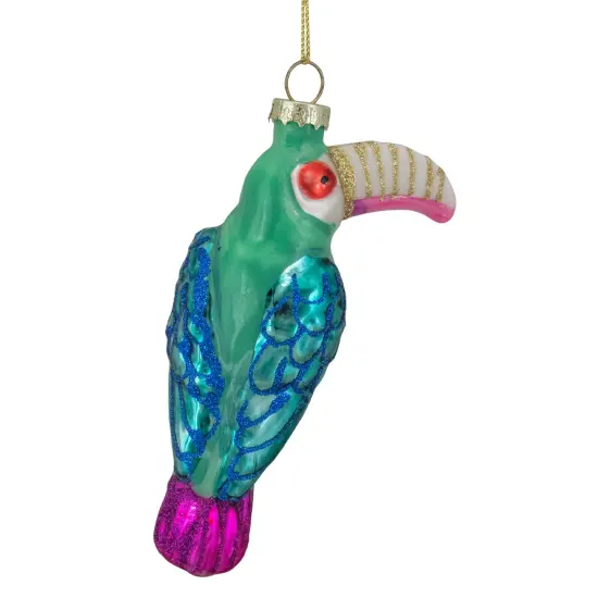 Northlight 4.75" Multi-Colored Glass Toucan Christmas Ornament {6}
