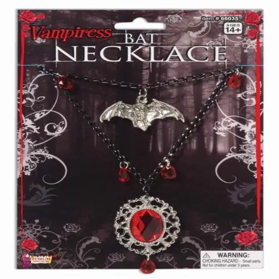 Gothic Vampiress Bat Necklace Costume Jewelry {1}