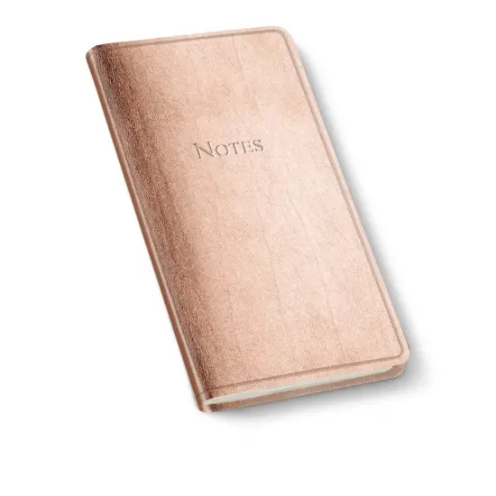 Pocket Notes Leather Journal by Gallery Leather - 6"x3.25" Metallic Rose Gold {1}
