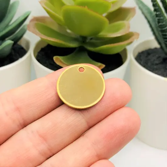 4 or 20 Pieces: 20 mm, 304 Stainless Steel, Gold Plated Stamping Tag Blanks {4}